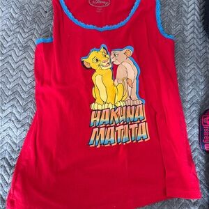 Disney Red and Blue Hakuna Matata Tank Top and undies sleep set